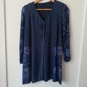 Whimsigoth Fairy Grunge Blue‎ Tunic Top Dress M/L Boho Ethereal Y2K 90s Dark